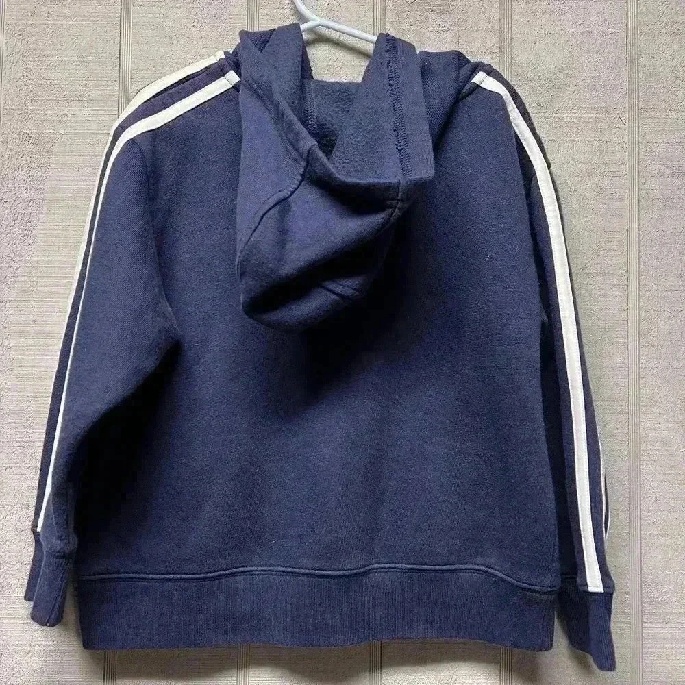Adidas Girls Navy Blue Zip Up Hooded Jacket Size 5